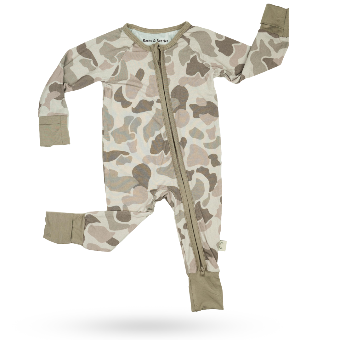 Baby zippy jacket in camo pattern from Bow Crew Apparel&