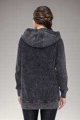 Oversized waffle knit zip-up hoodie by Fitkitty Culture Athleisure Wear, featuring a cozy, textured design and front zipper.