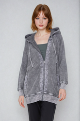 Oversized waffle knit zip-up hoodie in neutral tones from Fitkitty Culture Athleisure Wear, perfect for casual and yoga wear.
