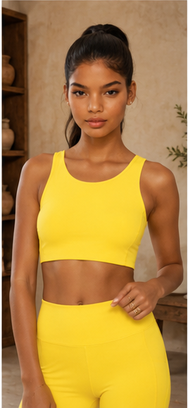 Fitkitty Culture Breathe Easy Cut-Out Back Sports Bra in Lycra® blend, featuring a stylish back cut-out and supportive athletic design.