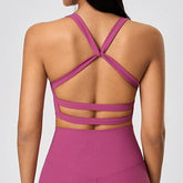 Blackout Barbell Vera bra featuring soft fabric and adjustable straps, designed for comfort and support.