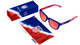 U.S. Soccer 2024 Knockaround sunglasses by Goal Five, lifestyle image showing stylish, affordable sunglasses with US Soccer logo.