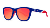 U.S. Soccer 2024 Knockaround sunglasses in a lifestyle setting, featuring premium design and three-quarter view by Goal Five.