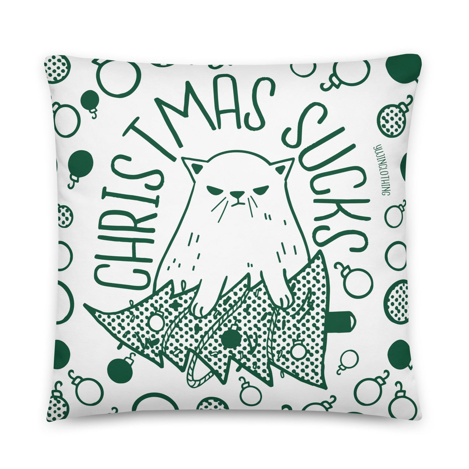 Christmas Sucks Cat Pillow