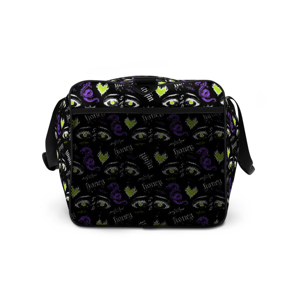 Yūjin Clothing Honey Duffle Bag, stylish and spacious duffle bag with a honey-colored exterior, ideal for travel or gym use.