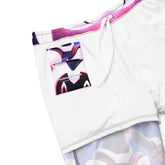 Yūjin Clothing Cyber Friend swim trunks, navy blue short swim shorts with digital cyber pattern and comfortable fit.