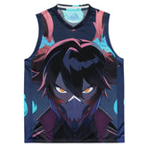 Yūjin Clothing full power recycled basketball jersey tank top with athletic fit and vibrant team colors.