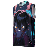 Yūjin Clothing full power recycled basketball jersey tank top with athletic fit and bold logo on front.