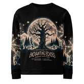 Yūjin Clothing Enchanting Echoes Halloween sweatshirt featuring spooky design and comfortable fit, perfect for fall Halloween festivities.
