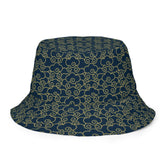 Reversible bucket hat featuring Japanese cloud pattern from Yūjin Clothing, lightweight headwear with vibrant cloud print design.