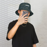 Reversible bucket hat with Japanese cloud pattern from Yūjin Clothing, showcasing vibrant fabric and casual headwear style.
