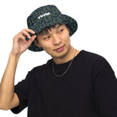 Japanese Clouds reversible bucket hat by Yūjin Clothing, featuring a stylish cloud pattern and versatile headwear design.