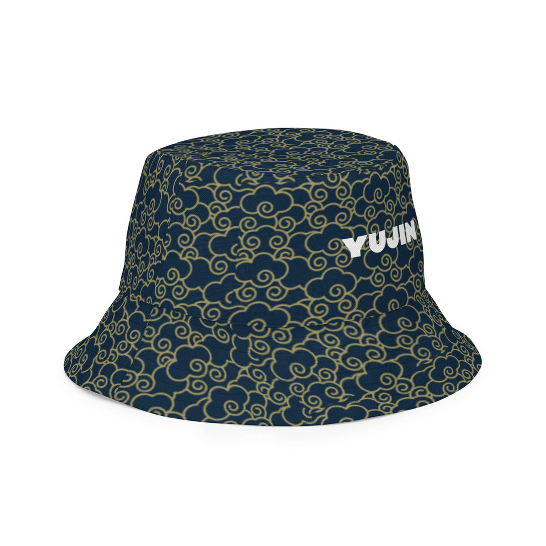 Yūjin Clothing Japanese Clouds reversible bucket hat featuring a vibrant cloud pattern and casual headwear style.