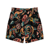 Yūjin Clothing dragon tattoo shorts featuring vibrant dragon design and casual fit, perfect for streetwear and summer style.