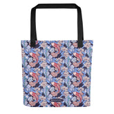 Yūjin Clothing koi fish tote bag featuring a vibrant koi fish design on canvas with sturdy handles for everyday use.