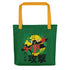 Japanese Robot Tote Bag by Yūjin Clothing featuring a sleek robot design on durable fabric tote for everyday use.