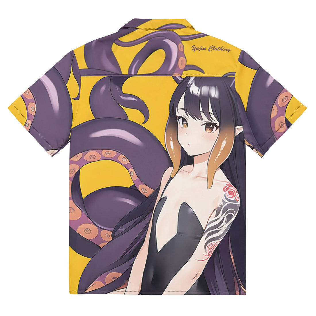 Yūjin Clothing Deep Temptation T-Shirt in black with a subtle graphic design, casual fit, and soft cotton fabric.