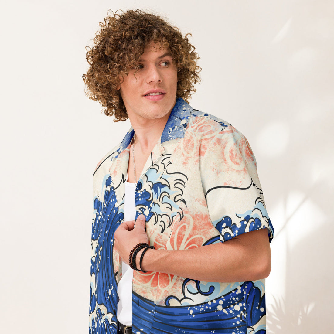 Yūjin Clothing Japanese Wave T-Shirt featuring a traditional blue wave design on soft fabric, casual and stylish for everyday wear.