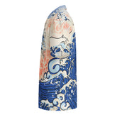 Yūjin Clothing Japanese Wave T-Shirt featuring a bold blue and white wave design on soft fabric.