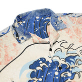 Yūjin Clothing Japanese Wave T-Shirt featuring a vibrant traditional wave design on soft fabric.