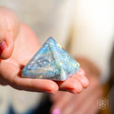 Crystal Heart with All Seeing Eye and Pyramid of Ancient Wisdom design by Conscious Items, showcasing mystical symbolism and craftsmanship.
