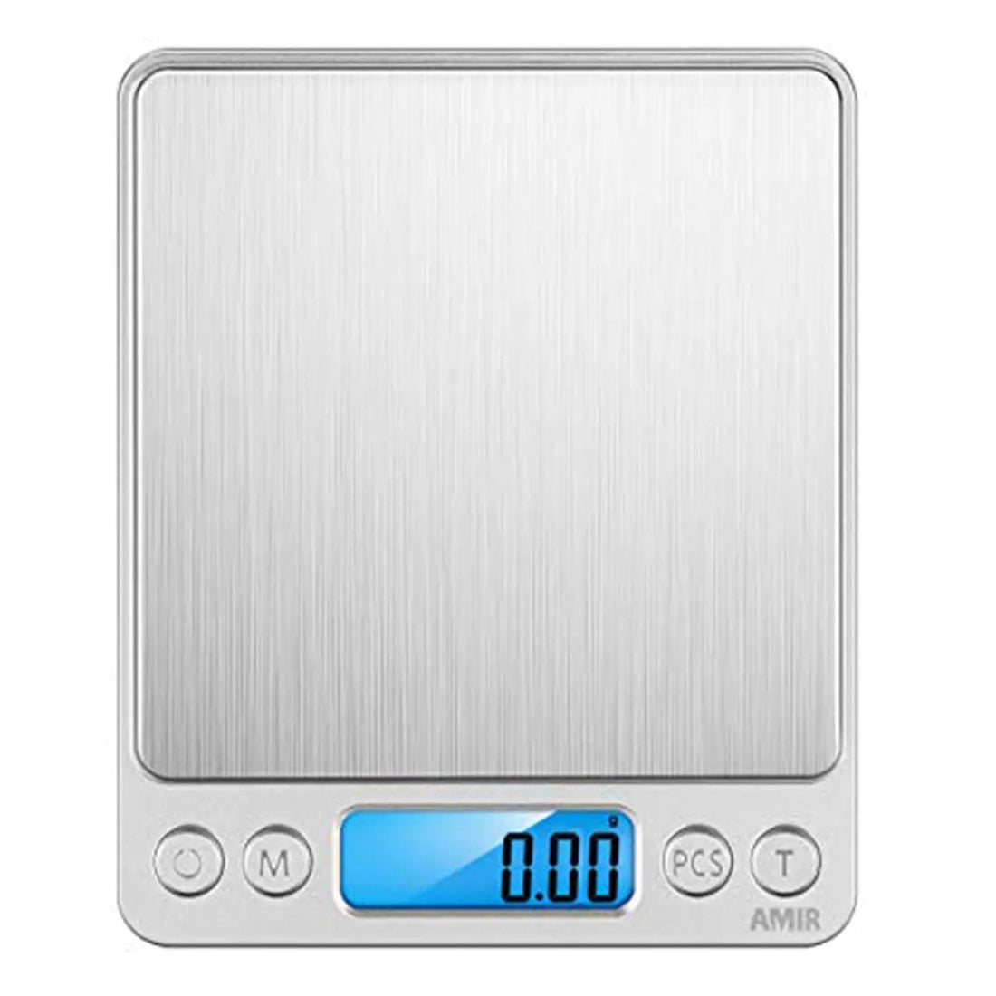 August Uncommon Tea precision scale for teaware, showing a close-up of the digital display and weighing tea leaves accurately.