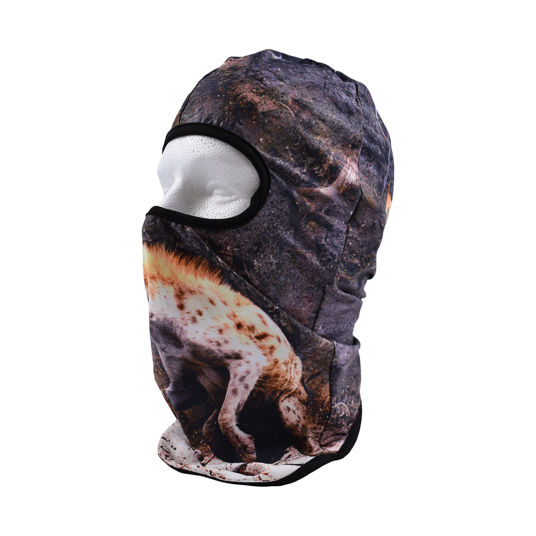 Black Last Stand Balaclava hat by Any Means Necessary Clothing, showing a close-up of the durable, snug-fitting face covering.