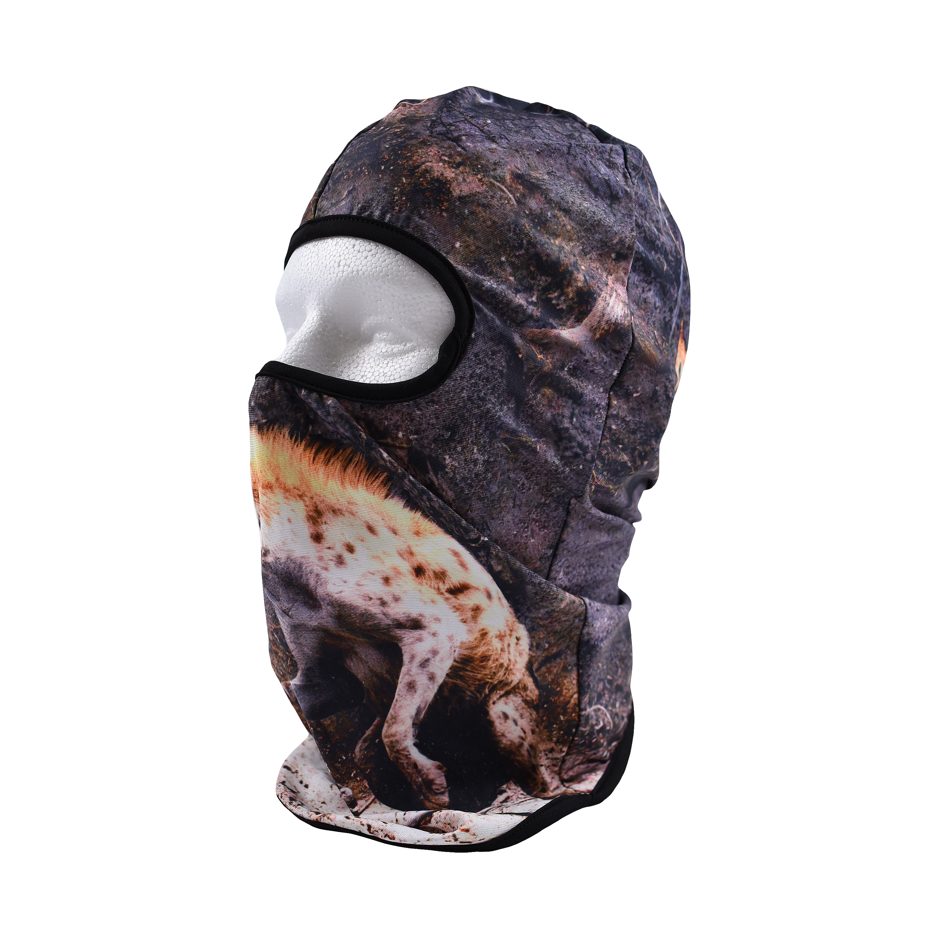 Black Last Stand Balaclava hat by Any Means Necessary Clothing, showing a close-up of the durable, snug-fitting face covering.