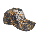 Camouflage Mayhem Hat by Any Means Necessary Clothing featuring a stylish camo design and adjustable fit.