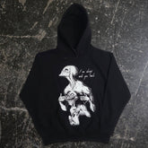 Black Always Smile Pullover Hoodie by Any Means Necessary Clothing, front view showing the smile graphic on the hoodie.