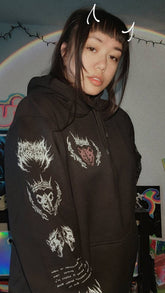 Mantra pullover hoodie by Any Means Necessary Clothing, featuring a comfortable fit and bold design, shown in the image.