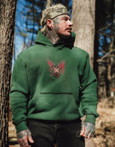 Green Trophy Pullover Hoodie by Any Means Necessary Clothing, featuring a comfortable fit and casual style.