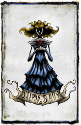 Sleeping Beauty poster from Disney Darkness Prints collection by Any Means Necessary Clothing, featuring the classic fairy tale character.