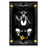 11x17 tarot Devil Major Arcana poster by Any Means Necessary Clothing, featuring detailed devil card illustration.