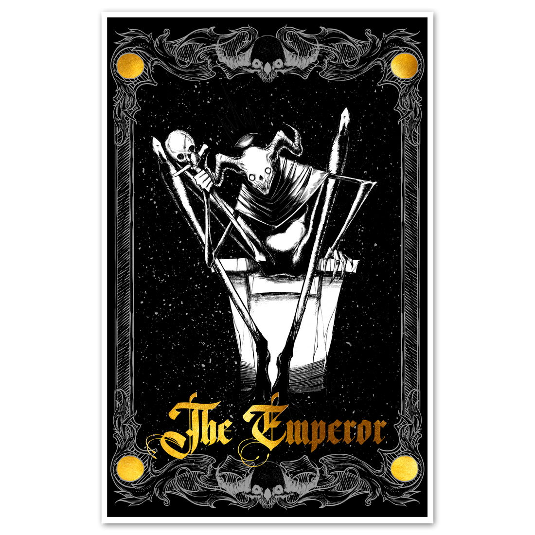 11x17 tarot poster featuring The Emperor from the Major Arcana series by Any Means Necessary Clothing