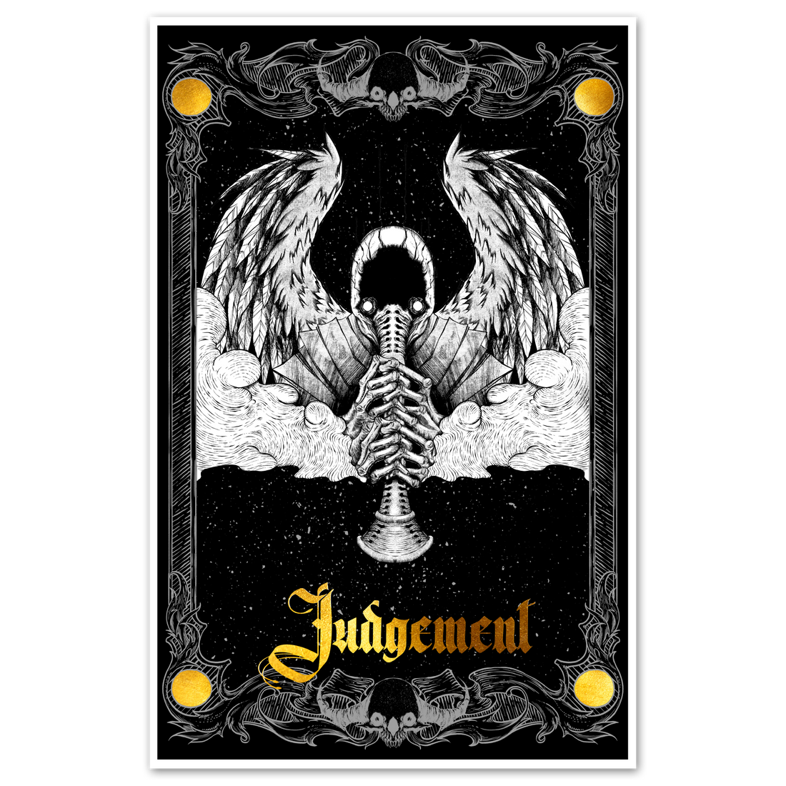 11x17 Major Arcana Tarot Judgement poster by Any Means Necessary Clothing, featuring artistic tarot card design.