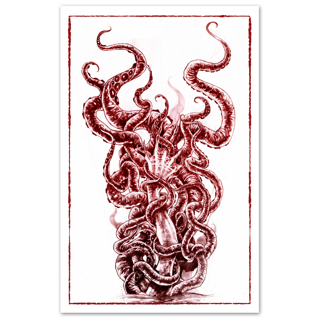 Deep Down poster by Any Means Necessary Clothing featuring intricate, vibrant print design on 11x17 inch paper.