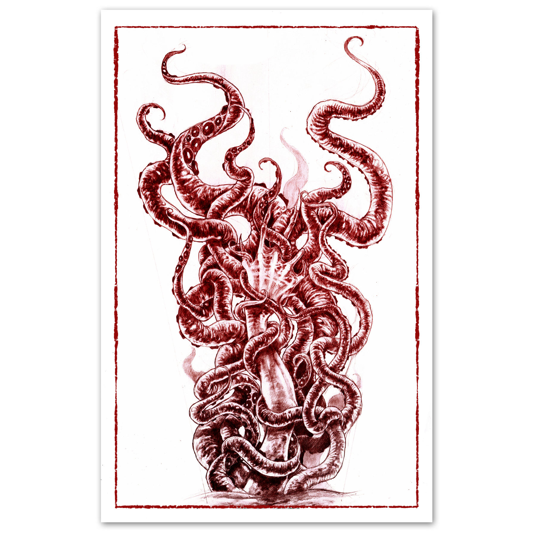 Deep Down poster by Any Means Necessary Clothing featuring intricate, vibrant print design on 11x17 inch paper.