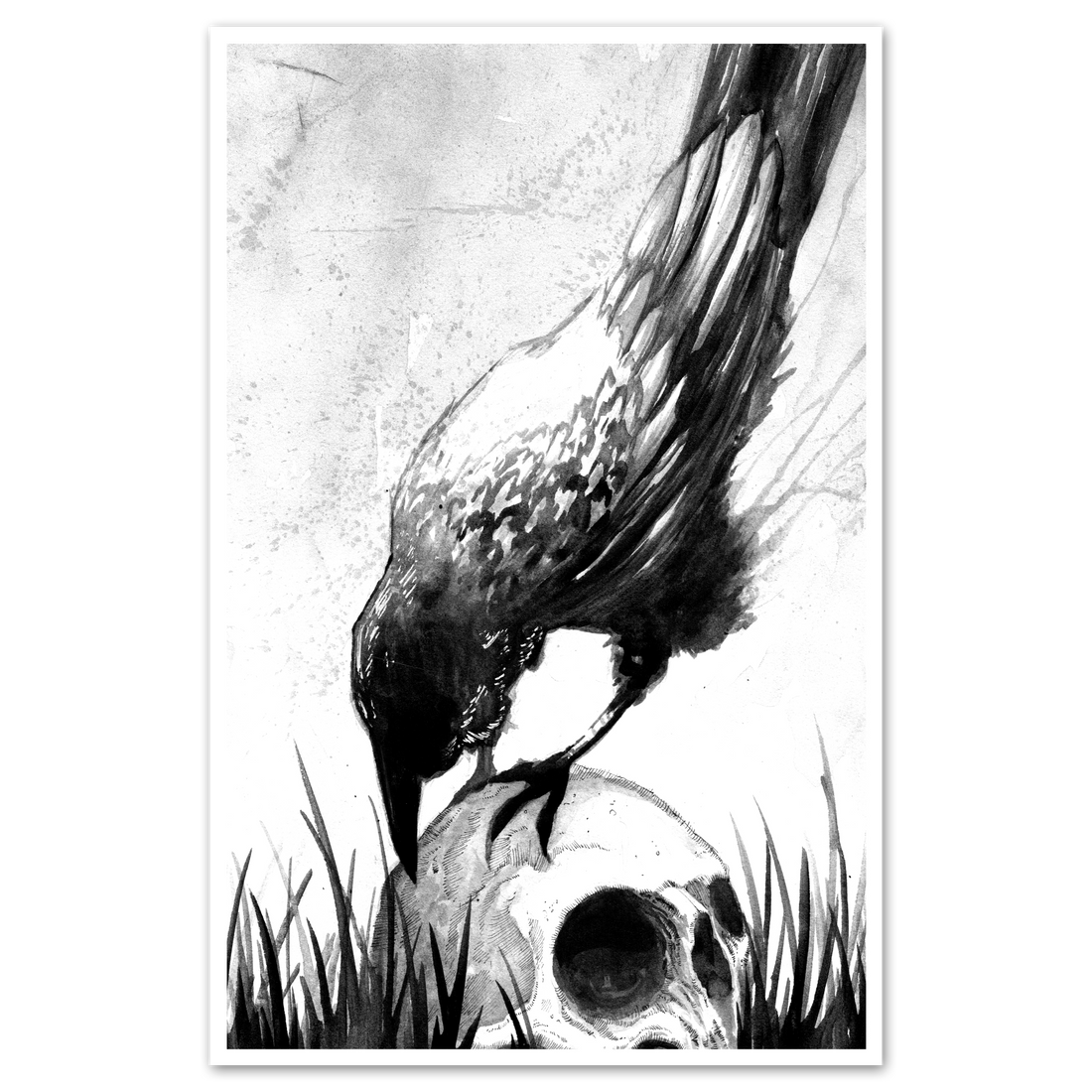 Colorful poster featuring a haunting design titled "Knocking on Death&