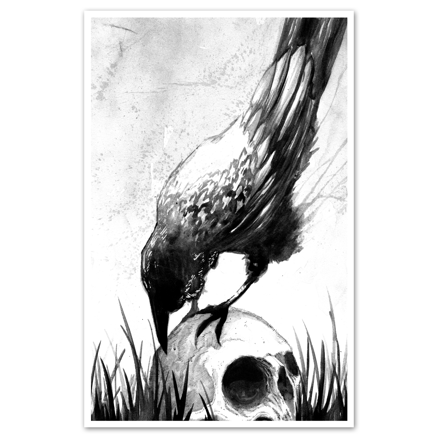 Colorful poster featuring a haunting design titled "Knocking on Death&