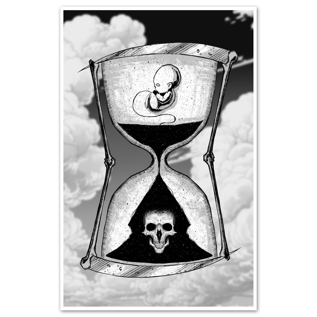 11x17 poster featuring the "Matter of Time" print by Any Means Necessary Clothing, showcasing abstract and artistic design.