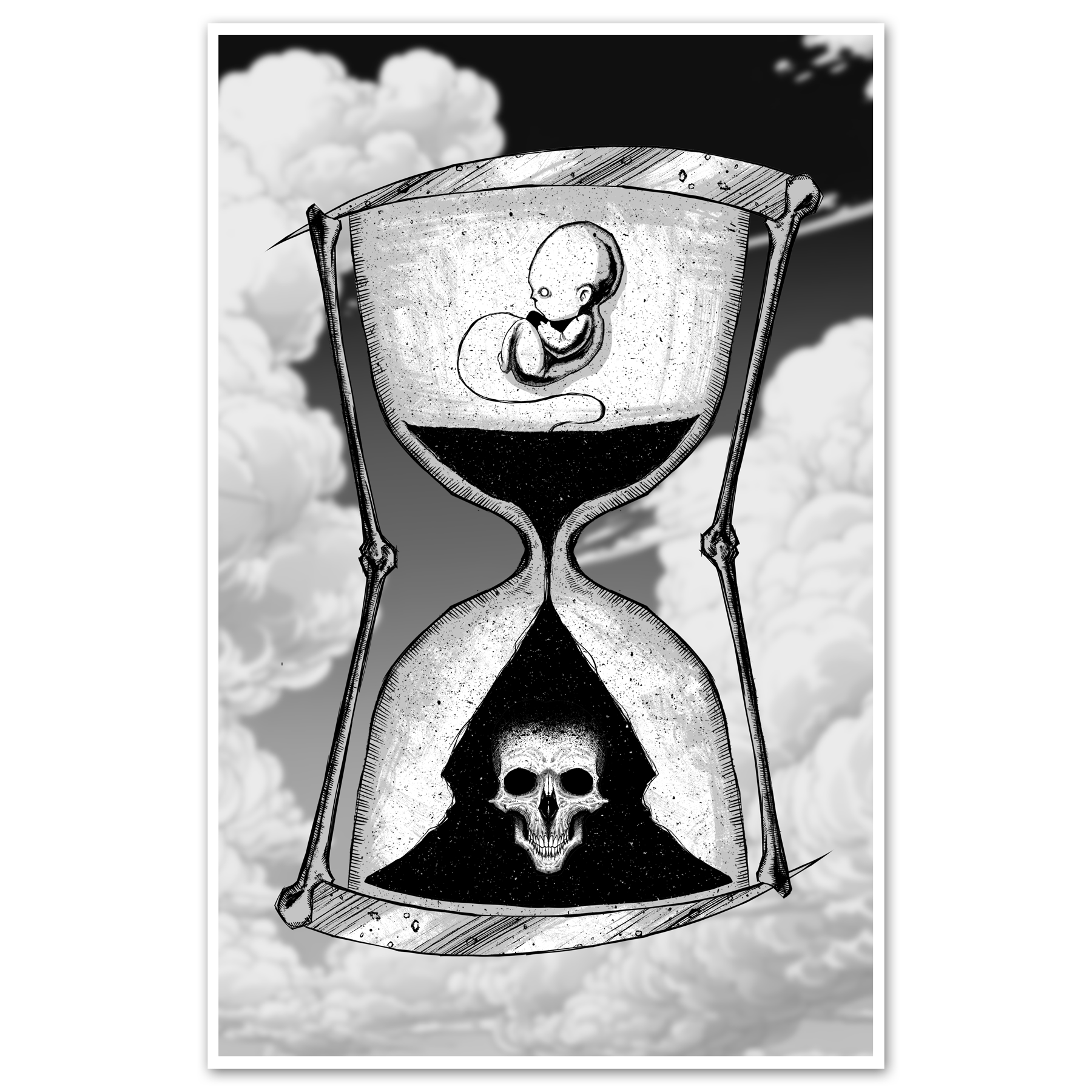 11x17 poster featuring the "Matter of Time" print by Any Means Necessary Clothing, showcasing abstract and artistic design.