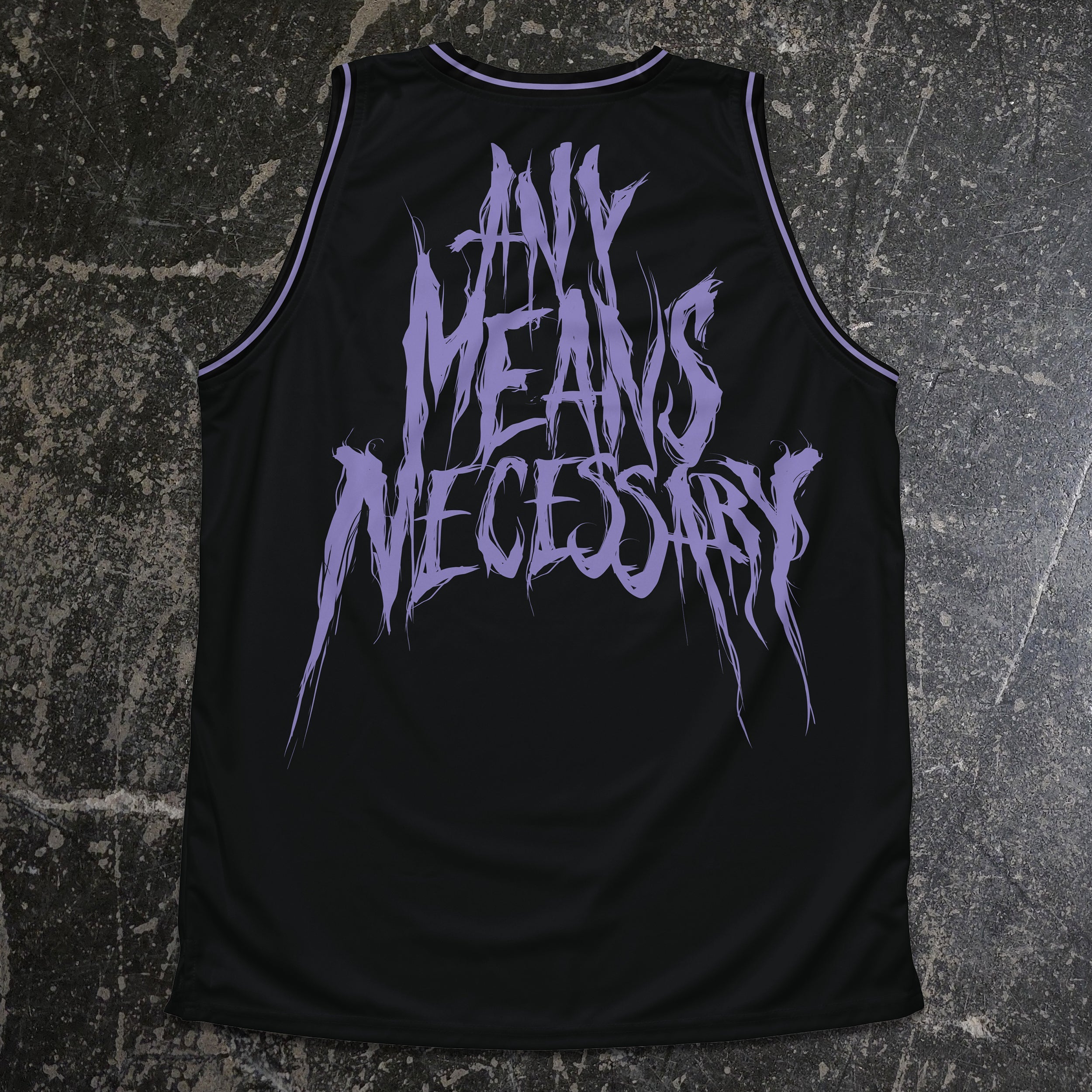 Back view of Any Means Necessary Clothing Walrus Jersey shirt featuring a detailed walrus graphic on the back.