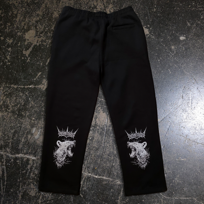 Back view of Any Means Necessary Clothing Mantra Sweatpants, comfortable casual sweatpants with a relaxed fit and drawstring waist.