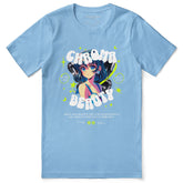 Yūjin Clothing Chroma Beauty T-Shirt in vibrant colors, casual fit with graphic design, made from soft comfortable fabric.