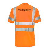 Reflective safety t-shirt by Armed American Supply with high-visibility reflective strips for enhanced safety during low-light conditions.