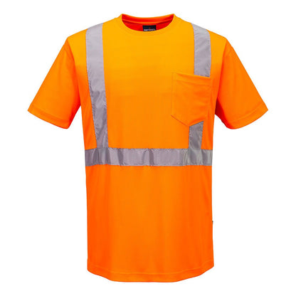 Reflective safety T-shirt by Armed American Supply featuring high-visibility reflective strips on a durable fabric.