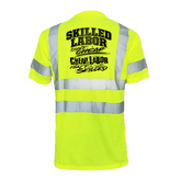Reflective safety T-shirt by Armed American Supply featuring high-visibility reflective strips and durable fabric for skilled labor.