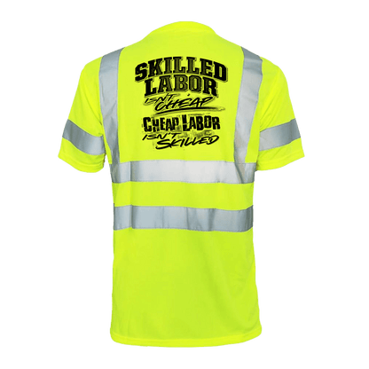 Reflective safety T-shirt by Armed American Supply featuring high-visibility reflective strips and durable fabric for skilled labor.