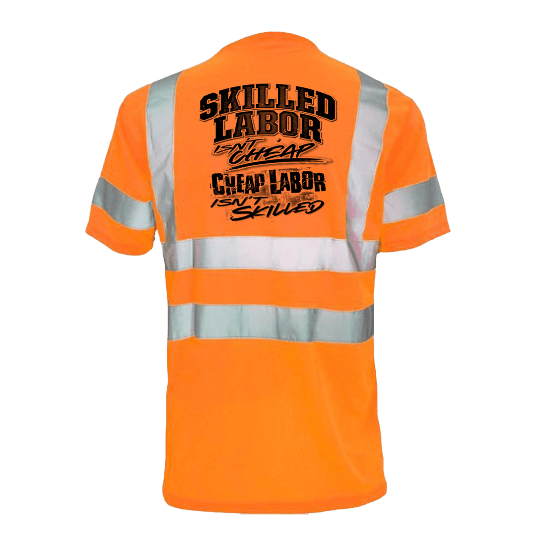 Reflective safety T-shirt by Armed American Supply with high-visibility reflective strips, designed for skilled labor workers.